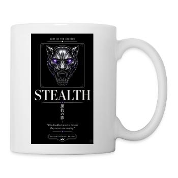 Stealth Cyber Panther Liquid Chrome Aesthetic Tee - Coffee/Tea Mug - white - Right
