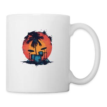Drum Kit Drawing - Coffee/Tea Mug - white - Right