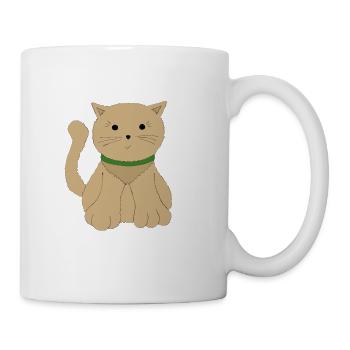 Cute Little Brown Kitty Cat - Coffee/Tea Mug - white - Right