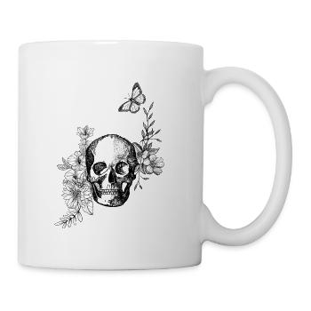 Floral Skull Midnight Bloom - Coffee/Tea Mug - white - Right