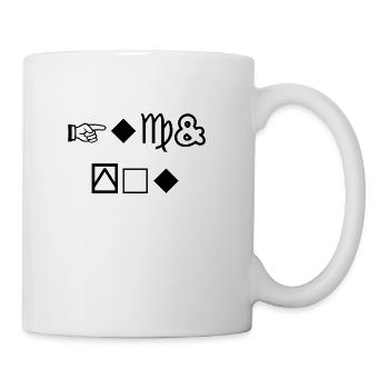 Wingdings "Fuck You" -Black Text - Coffee/Tea Mug - white - Right
