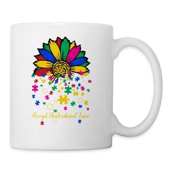 Sunflower Lover Autism Cricut Shirt - Coffee/Tea Mug - white - Right
