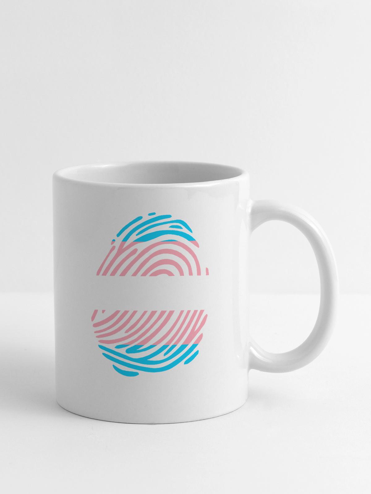 Trans Fingerprint - Coffee/Tea Mug - white - Right