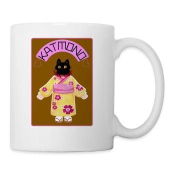 Fun Cute Katmono (Kimono) By Abby Anime(c) - Coffee/Tea Mug - white - Right