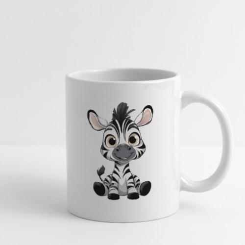 Adorable Cartoon Baby Zebra with Innocent Eyes - Coffee/Tea Mug