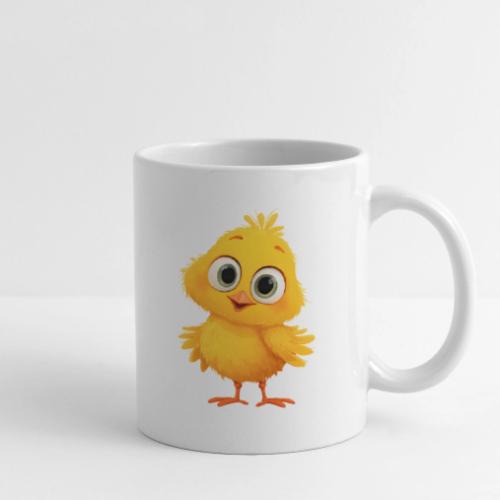 Sweet Yellow Cartoon Chick with Joyful Smile - Coffee/Tea Mug