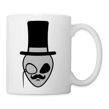 face sir alien gentlemen - Coffee/Tea Mug - white - Right