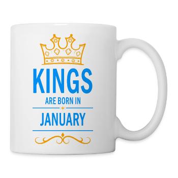 Kings are born in January - Coffee/Tea Mug - white - Right