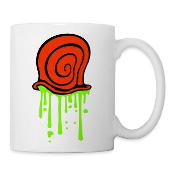 Snail shell Slime Disgusting Slimy Drops Dripping - Coffee/Tea Mug - white - Right