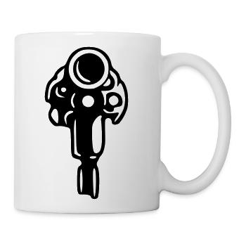Wild West Revolver Silhouette Western - Coffee/Tea Mug - white - Right