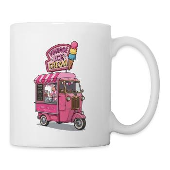 Vintage Pink Ice Cream Truck - Coffee/Tea Mug - white - Right