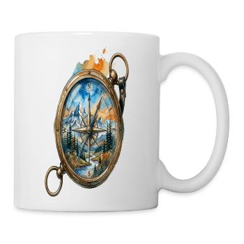 Compass Landscape Watercolor - Coffee/Tea Mug - white - Right