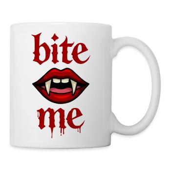 Bite Me Gothic Fangs - Coffee/Tea Mug - white - Right