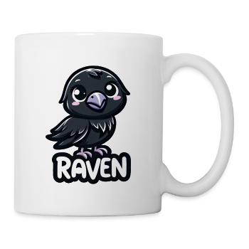 Cute Raven Bird - Coffee/Tea Mug - white - Right