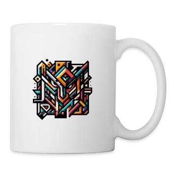 Abstract Geometric Tech Art - Coffee/Tea Mug - white - Right