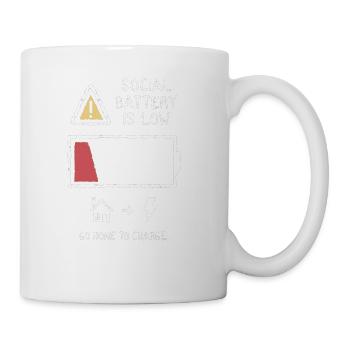 LOW SOCIAL BATTERY - Coffee/Tea Mug - white - Right