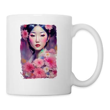 Japanese Geisha Portrait Art - Coffee/Tea Mug - white - Right