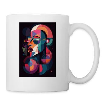 Abstract Face Art - Bold and Confident - Coffee/Tea Mug - white - Right
