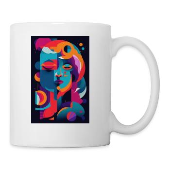 Abstract Face Art - Bold and Beautiful - Coffee/Tea Mug - white - Right