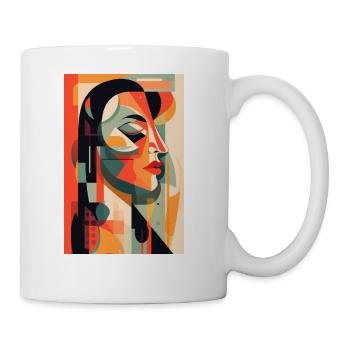 Abstract Face Art - Bold and Tenacious - Coffee/Tea Mug - white - Right