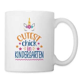 kindergarten cutest chick in kindergarten - Coffee/Tea Mug - white - Right
