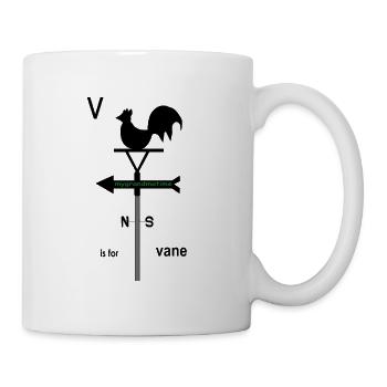 v is for vane - Coffee/Tea Mug - white - Right