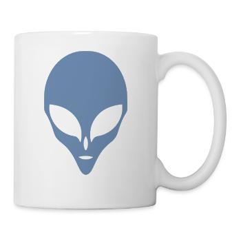 Alien Silhouette Head Face - Coffee/Tea Mug - white - Right