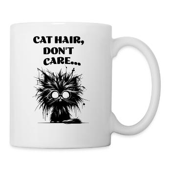 Bad Hair, Don’t Care Cat - Coffee/Tea Mug - white - Right