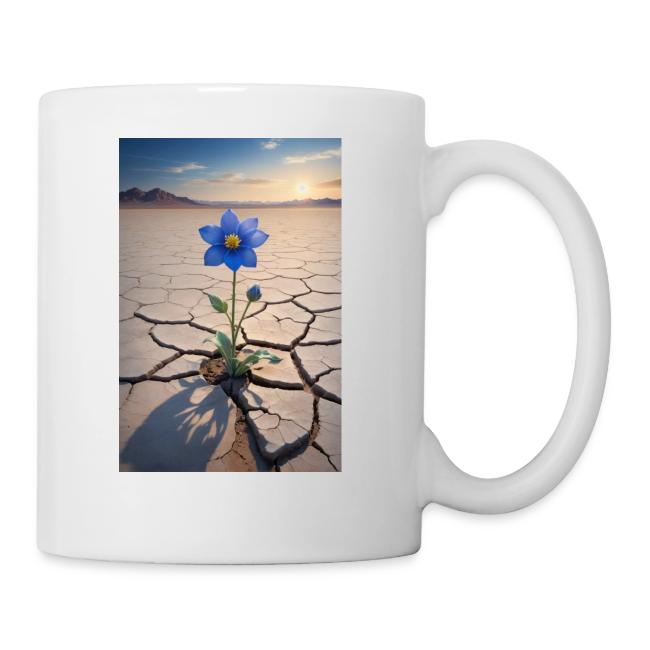 Blue Flower Growing In Barren Desert Wall Posters