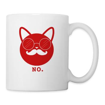 Hipster Cat No (v) - Coffee/Tea Mug - white - Right