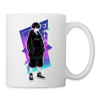 Neon Hoodie Hero: Anime Night - Coffee/Tea Mug - white - Right
