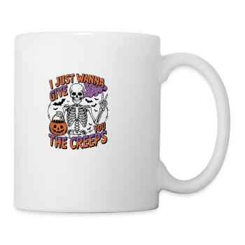 Creepy Skeleton Halloween Vibes - Coffee/Tea Mug - white - Right