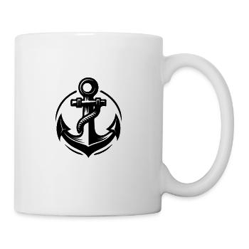 Old Wet Anchor With Thick Rope - Coffee/Tea Mug - white - Right