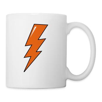 Lightning Bolt, orange lightning, electric - Coffee/Tea Mug - white - Right