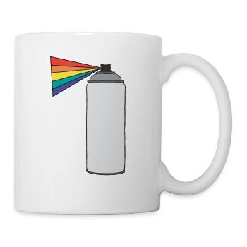 Rainbow Graffiti Spray Can - Coffee/Tea Mug - white - Right