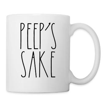 Peep's Sake Rae Dunn Inspired Minimalist Decor - Coffee/Tea Mug - white - Right