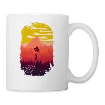 Nature Vintage Minimalist Pine Trees - Coffee/Tea Mug - white - Right