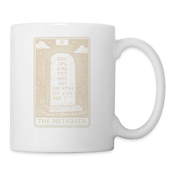 The Metadata – Tarot Card for File Hoarders - Coffee/Tea Mug - white - Right