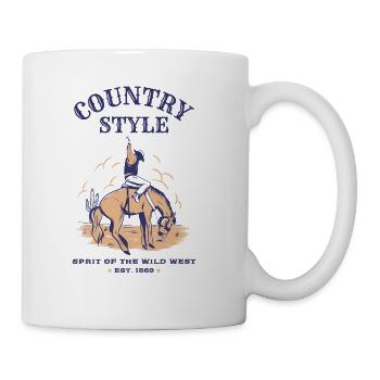 Country Style Rodeo Wild West Cowboy - Coffee/Tea Mug - white - Right