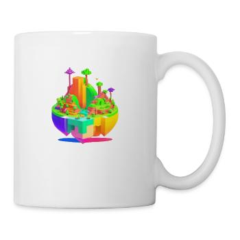 Pixelated Paradise on a Floating Island - Coffee/Tea Mug - white - Right