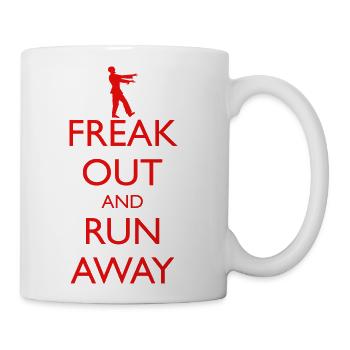 Freak Out And Run Away Zombies - Coffee/Tea Mug - white - Right