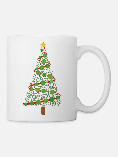 Christmas tree made of baubles - Coffee/Tea Mug - white