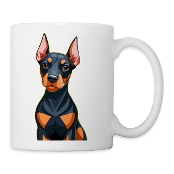 Dobermann dog puppy - Coffee/Tea Mug - white - Right