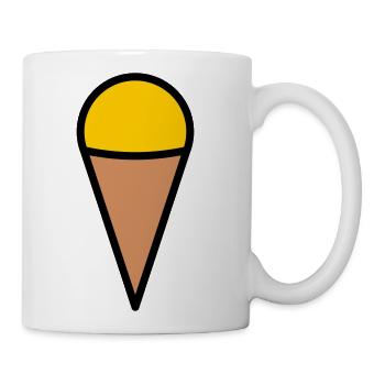 Minimal Ice Cream Cone Icon - Coffee/Tea Mug - white - Right