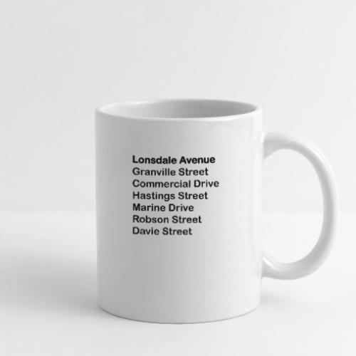 Street Names Black Text - Coffee/Tea Mug