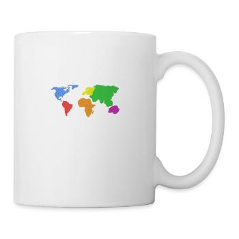 World Map Earth Continents and Oceans Colored Gift - Coffee/Tea Mug - white - Right