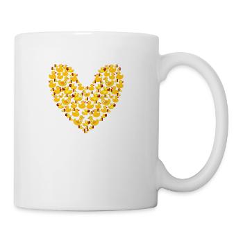 Rubber Duck Heart & Love Symbol Rubber Ducky - Coffee/Tea Mug - white - Right