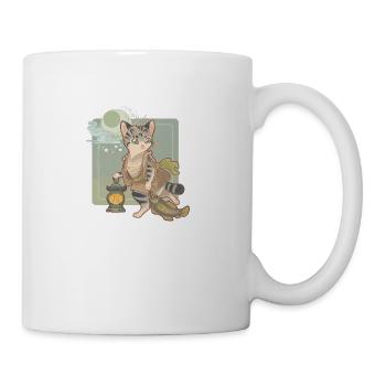 Cute Cat Japanese Art - Coffee/Tea Mug - white - Right