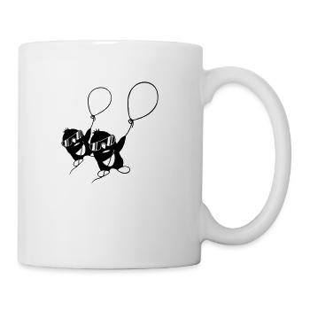 friends penguins fly away - Coffee/Tea Mug - white - Right