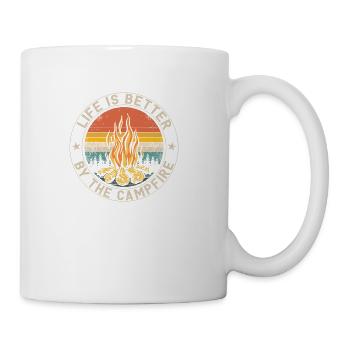 Life is Better By The Campfire Camping Campfire - Coffee/Tea Mug - white - Right